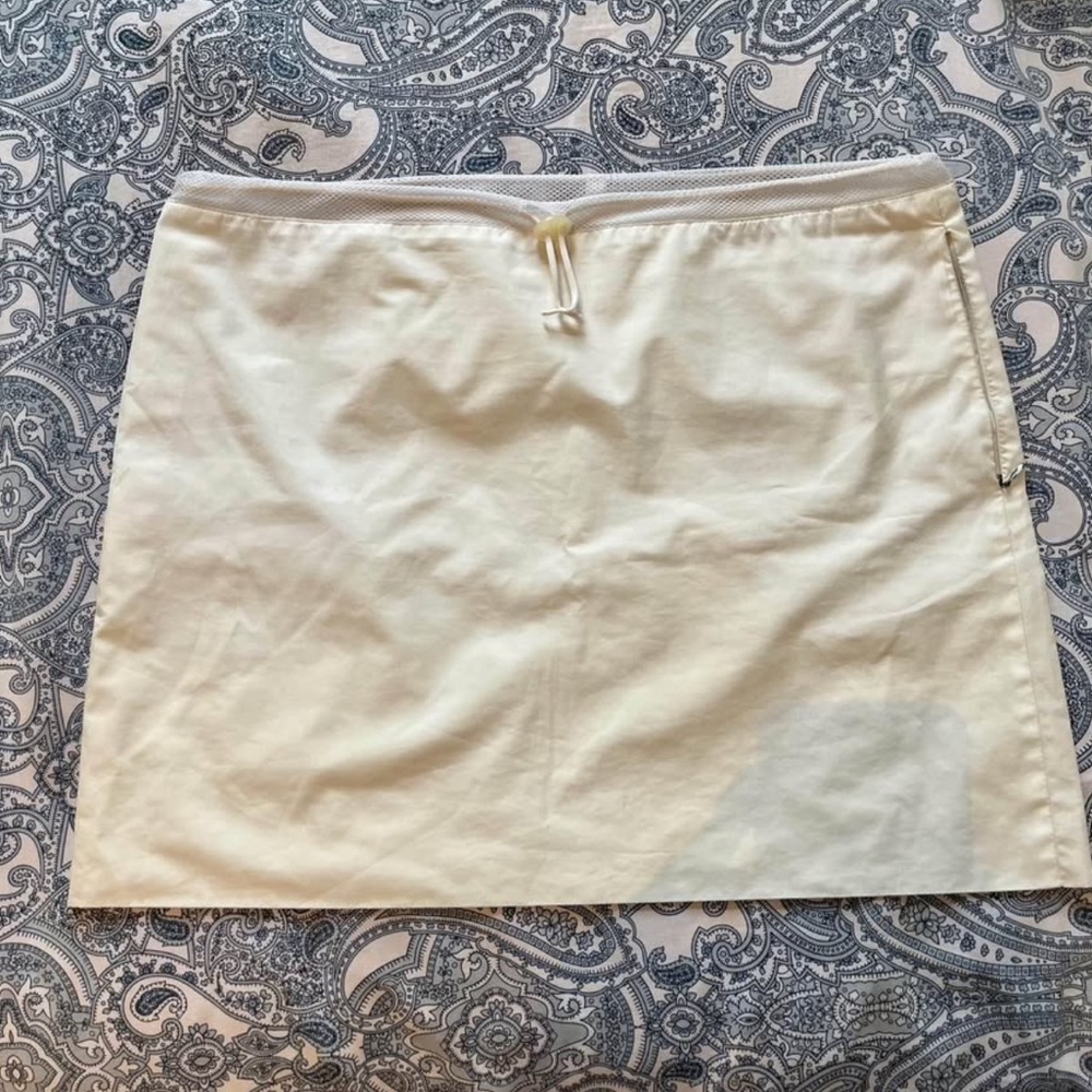 Y2K Nylon Track Cream Skirt